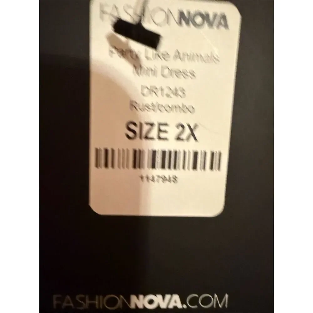Fashion Nova Women's 2XL Animal Print Mini Dress Party Cocktail - Picture 10 of 12